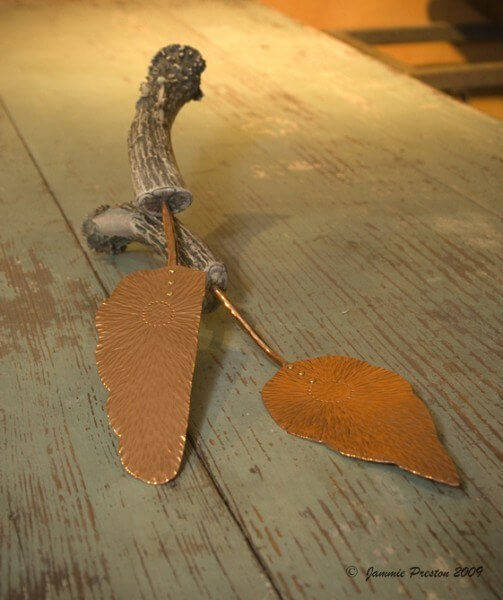 serving set in copper and horn, Ben Caldwell