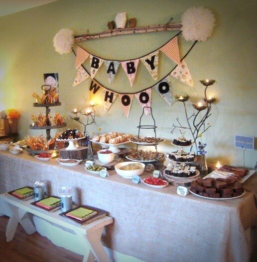 An Owl Themed Baby Shower Main table An Owl Themed Baby Shower