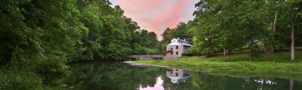 The Inn at Evins Mill gristmill pink sky 620x186 The Inn at Evins Mill