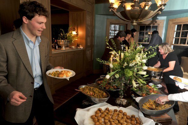 party food table 620x412 Bridal Supper Party, Southern Style 