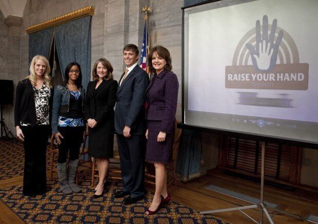 Faces: First Lady Crissy Haslam crissy raise your hand tn 620x436 Faces: First Lady Crissy Haslam
