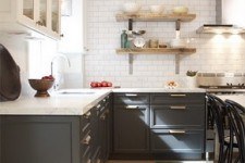 black kitchen cabinets 225x150 Inspiration: Black Walls