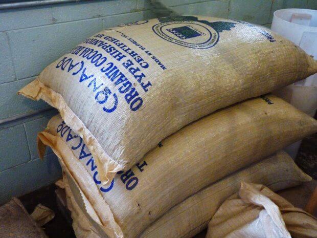 burlap sacks after Olive and Sinclair: The Art of Chocolate