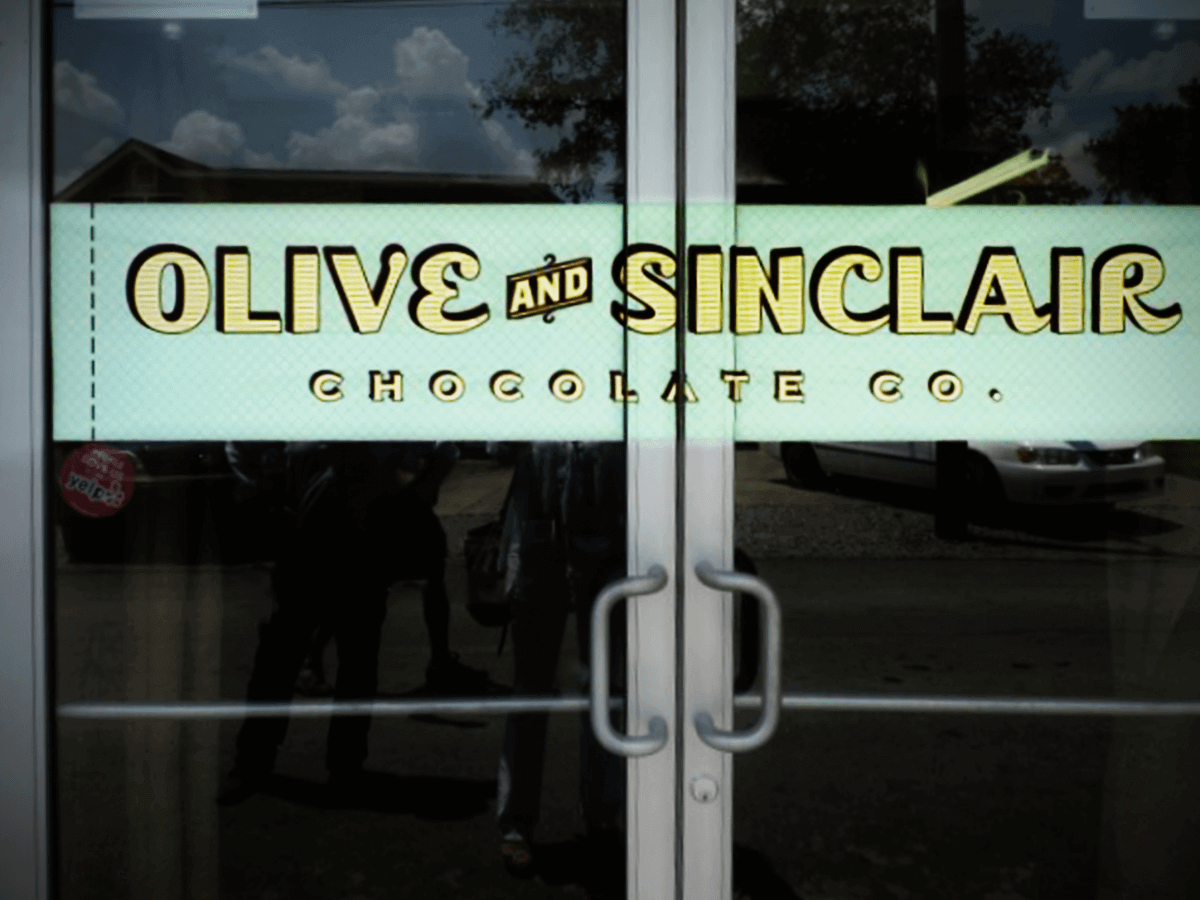 door banner after Olive and Sinclair: The Art of Chocolate
