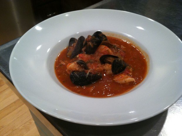Stress Free Dinner Party Recipe: Seafood Cioppino seafood ciapino bowl 620x462 Stress Free Dinner Party Recipe: Seafood Cioppino